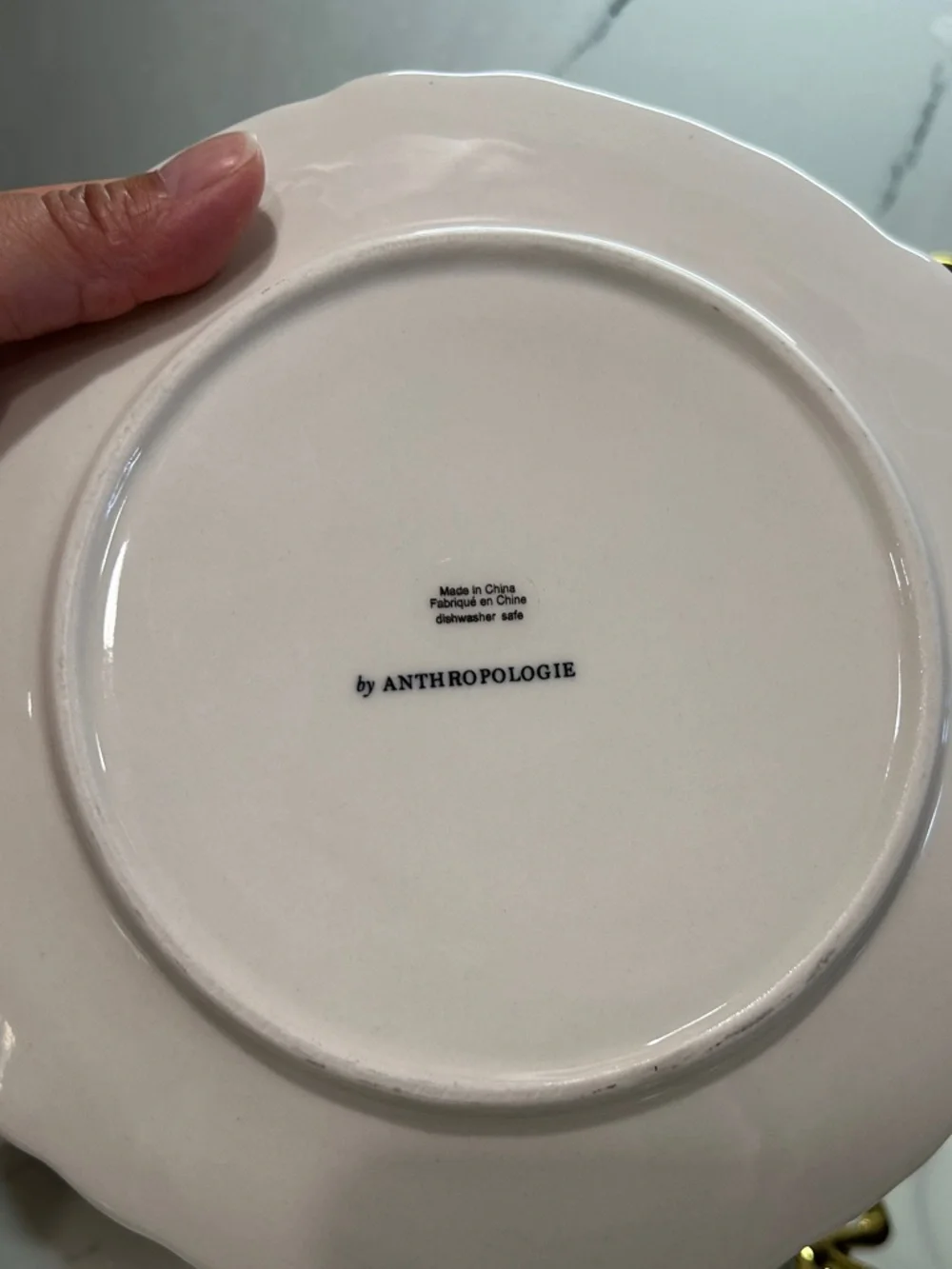 Anthropology Benedita Gold Bow Stoneware Side Plates, Set of 4